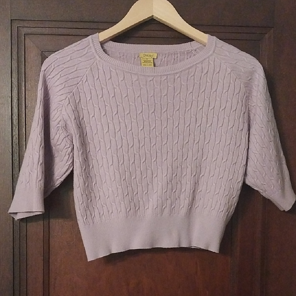 Daisy Purple Crew Neck Sweater Timeless Knit Design